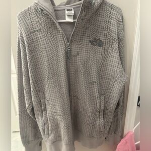 The North Face Light Gray Grid Pattern Jacket